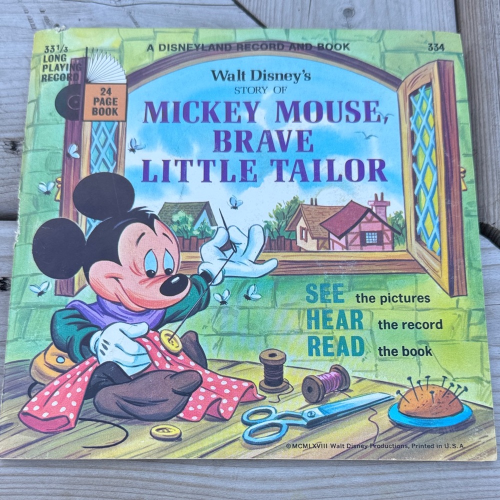 Disney Mickey Mouse Little Tailor book with Record (5 for $20 if you bundle)